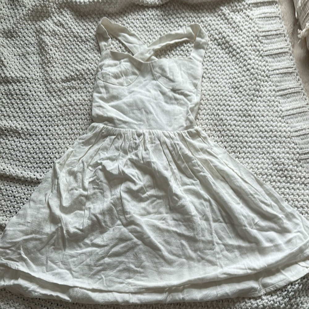 Peppermayo Penelope Linen Mini Dress - white ivory